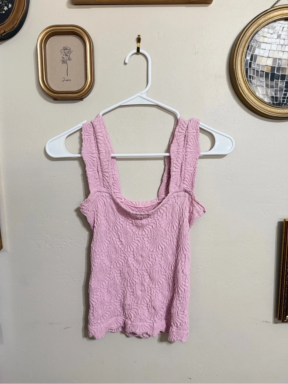 Pink Textured Tank Top - Sleeveless Women’s Top